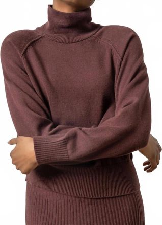 Lilla P Raglan Turtleneck Sweater In Port