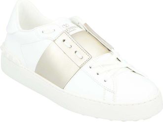 Valentino Womens Calfskin Leather Open Sneaker, Never Worn (Authentic Pre- Loved)