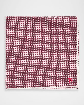 Isaia Men & apos;s Geometric Silk Pocket Square