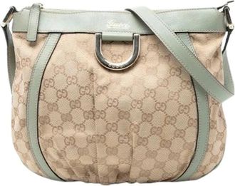 Gucci Pre-owned Canvas Crossbody Tas - Dames - Vintage Schoudertas - Beige - ONE Size - Vintage