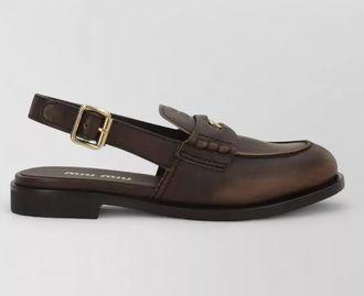 Miu Miu leather buckled loafers