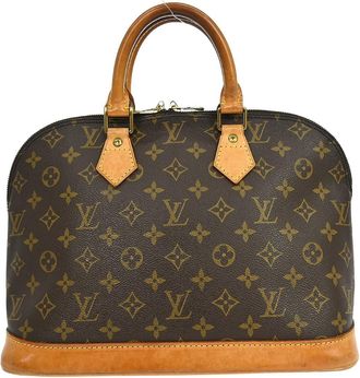 Louis Vuitton Alma Handbag Monogram Canvas Brown Canvas Handbag (Pre-Owned)