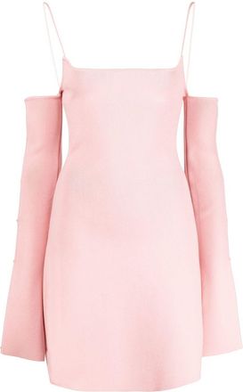 Mach & Mach crystal bow minidress - women - Viscose/Polyester - L - Pink