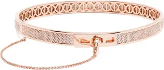 Eddie Borgo 12K rose gold Pav&eacute; Safety Chain choker - women - 12kt Rose Gold/Crystal - OS