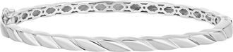 Bony Levy 14K Gold Textured Bangle Bracelet in 14K White Gold at Nordstrom, Size 7