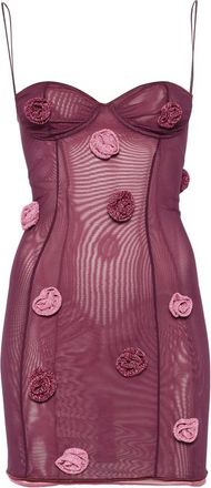 Os&eacute;ree Flower-appliqu&eacute; Mini Dress