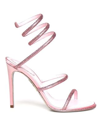 Rene Caovilla Cleo Satin Sandals With Crystals