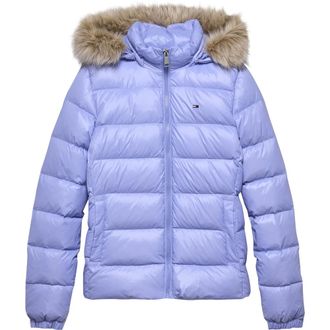 Tommy Jeans Down Jackets, female, Purple, XL, Shiny Water Repellent Down Puffer Jacket