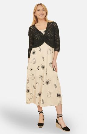 Yumi Crochet Cotton Twisted Bolero Cardigan in Orange at Nordstrom, Size Medium