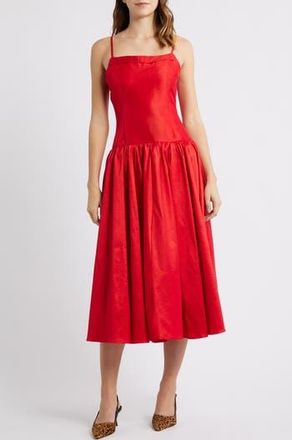 Sister Jane Quartet Taffeta Midi Dress in Red at Nordstrom Rack, Size X-Small