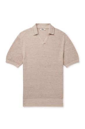 Altea Slim-Fit Ribbed Linen and Cotton-Blend Polo Shirt