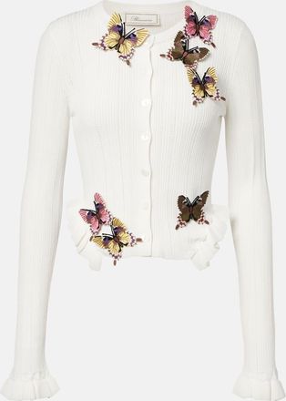 Blumarine Appliqu&eacute; pointelle cardigan