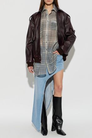 Coperni Leather Jacket, Womens, Burgundy