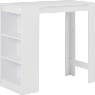vidaXL Mesa alta de cocina con estantería blanco 110x50x103 cm Vidaxl