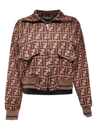 Fendi 1990-2010s Zucca-patterned jacket - women - Cotton - One Size - Brown