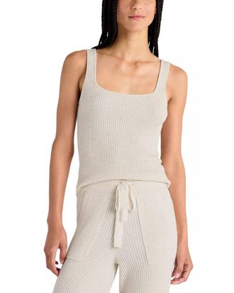 Splendid Georgie Ribbed Tank In Pale Oak Heather