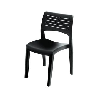 Dmora Silla De Exterior Gaeta, Asiento De Jard&iacute;n, Silla Para Mesa De Comedor, Sill&oacute;n De Exterior, 100% Made In Italy, 50x51h82 Cm, Antracita, Con Embalaje R