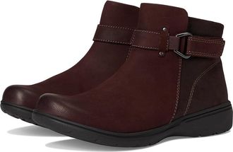 Clarks Carleigh Drift Womens Boots Merlot Combi Nubuck : 6.5 B - Medium, Leather