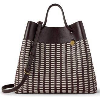 Mulberry Woven Leather Tote in Ebony-Crumpet at Nordstrom