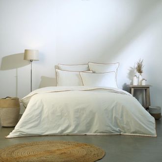 Febronie Funda n&oacute;rdica percal de algod&oacute;n blanco / caramelo 240x220