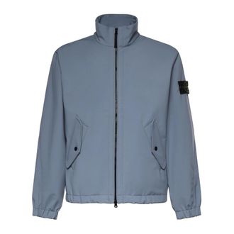 Stone Island Light Jackets, male, Blue, Size: 2XL Zip-up Jacket