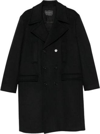 Dondup Double-breasted jas met regular fit - Heren - Mantels - Zwart - Maat: XL Wol