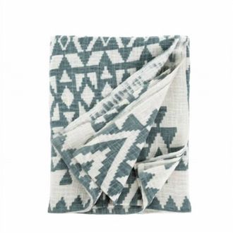 Indaba Azteca Cotton Throw In Teal