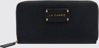 La Carrie Continental Zip-Around Wallet in Grained Faux Leather