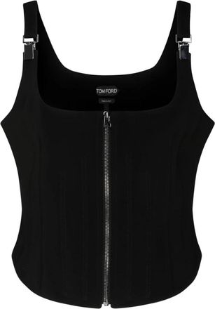 Tom Ford Zwart Zijden Korset Top - Dames - Tops zonder mouwen - Zwart - S - Tops