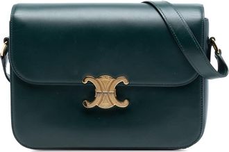 Celine Pre-owned Celine Large Shiny Calfskin Triomphe Crossbody S-AM-1119