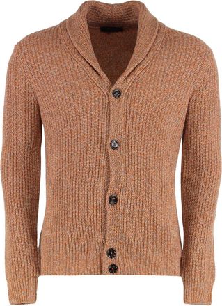 Moorer Cardigan con scollo a scialle e abbottonatura - Marrone