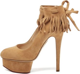 Charlotte Olympia Pumps in pelle scamosciata 140mm - Toni neutri