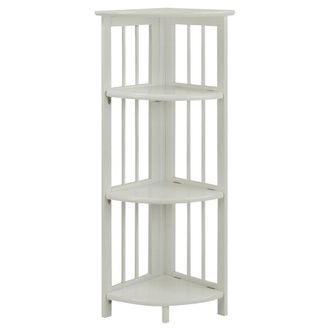 Casual Home 4-Shelf Corner Folding Bookcase-White