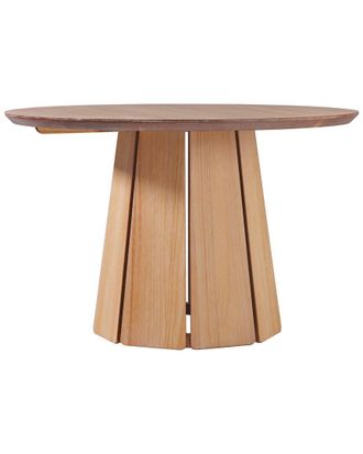 Walker Edison Modern 48In Round Solid Wood Pedestal Dining Table