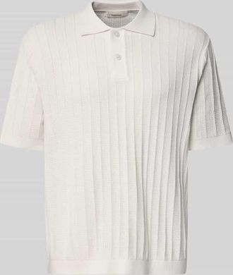 Selected Regular Fit Poloshirt aus Baumwoll-Strick Modell DANE in Offwhite Melange, Gr&ouml;&szlig;e XXL
