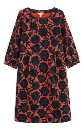 Seasalt Cornwall Herb Garden Floral Corduroy Dress in Figurative Floral Rust at Nordstrom, Size 14 Us