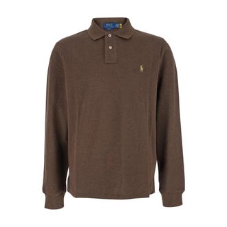 Polo Ralph Lauren Slim Fit Mesh Polo Shirt - Heren - Polos - Bruin - M - Katoen - Tops