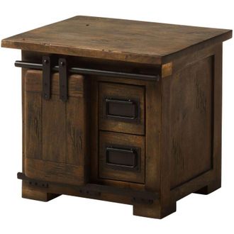 Massivmoebel24 Nachttisch Mango 50x40x45 braun lackiert railway 4012