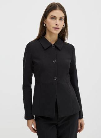 Contemporaine Womens Fitted soft piqu&eacute; shirt-style jacket