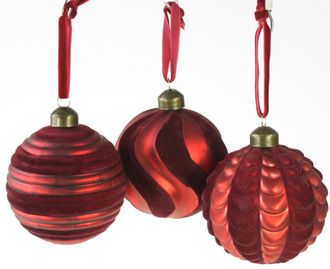 LLR Collection 3er-Set Weihnachtskugeln Berry aus Glas
