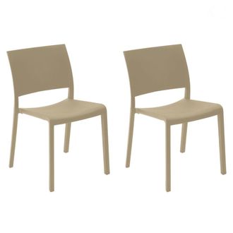 Resol Sillas fiona pl&aacute;stico beige (pack de 2)