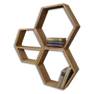 Dmora Estante Avoltri, 4 Niveles, Hecho A Mano, Madera De Abeto, Tono Estructura Roble Oscuro, 37x10x37h Cm Marr&oacute;n Roble Oscuro