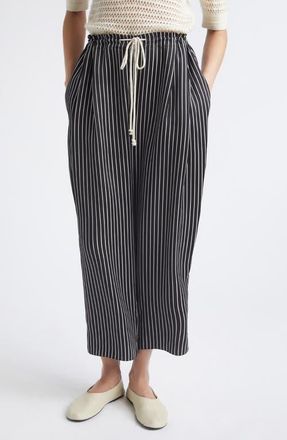 Maria McManus Balloon Drawstring Pants in Black Stripe at Nordstrom, Size X-Small