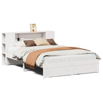 Berkfield Home Bookcase Bed without Mattress White 160x200cm Solid Wood Pine | Size: 160x200 cm