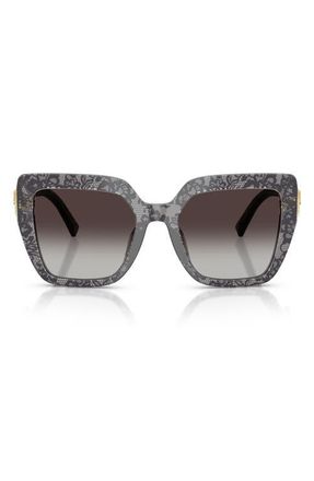 Dolce & Gabbana 54mm Square Sunglasses in Print Black Lace /Grey at Nordstrom