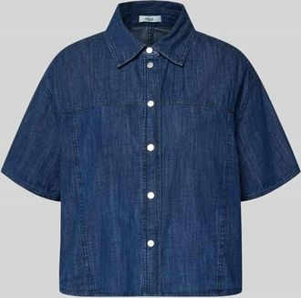OPUS Jeansbluse mit Kentkragen Modell Ferluna in Jeansblau, Gr&ouml;&szlig;e L