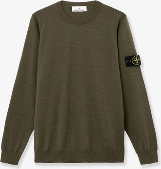 Stone Island Maglia in lana con patch logo laterale - STONE ISLAND - gender_Man