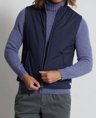 Fedeli Olgiata Airstop Zip Vest In Navy