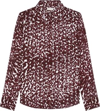 Dries Van Noten Blouse met dierenprint - Rood