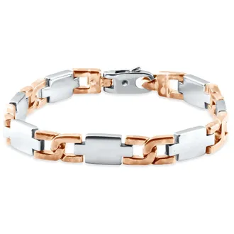 Pompeii3 Mens Link 14k Gold (89gram) or Platinum (143gram) 9.5mm Bracelet 8.5